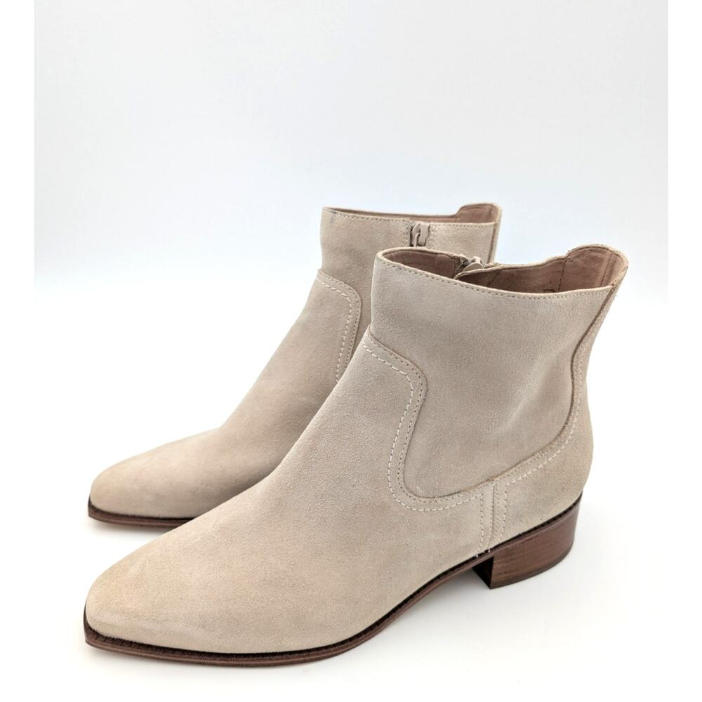 Cole Haan Naia Pointed Toe Block Heel Booties Women's Light Beige size US9B